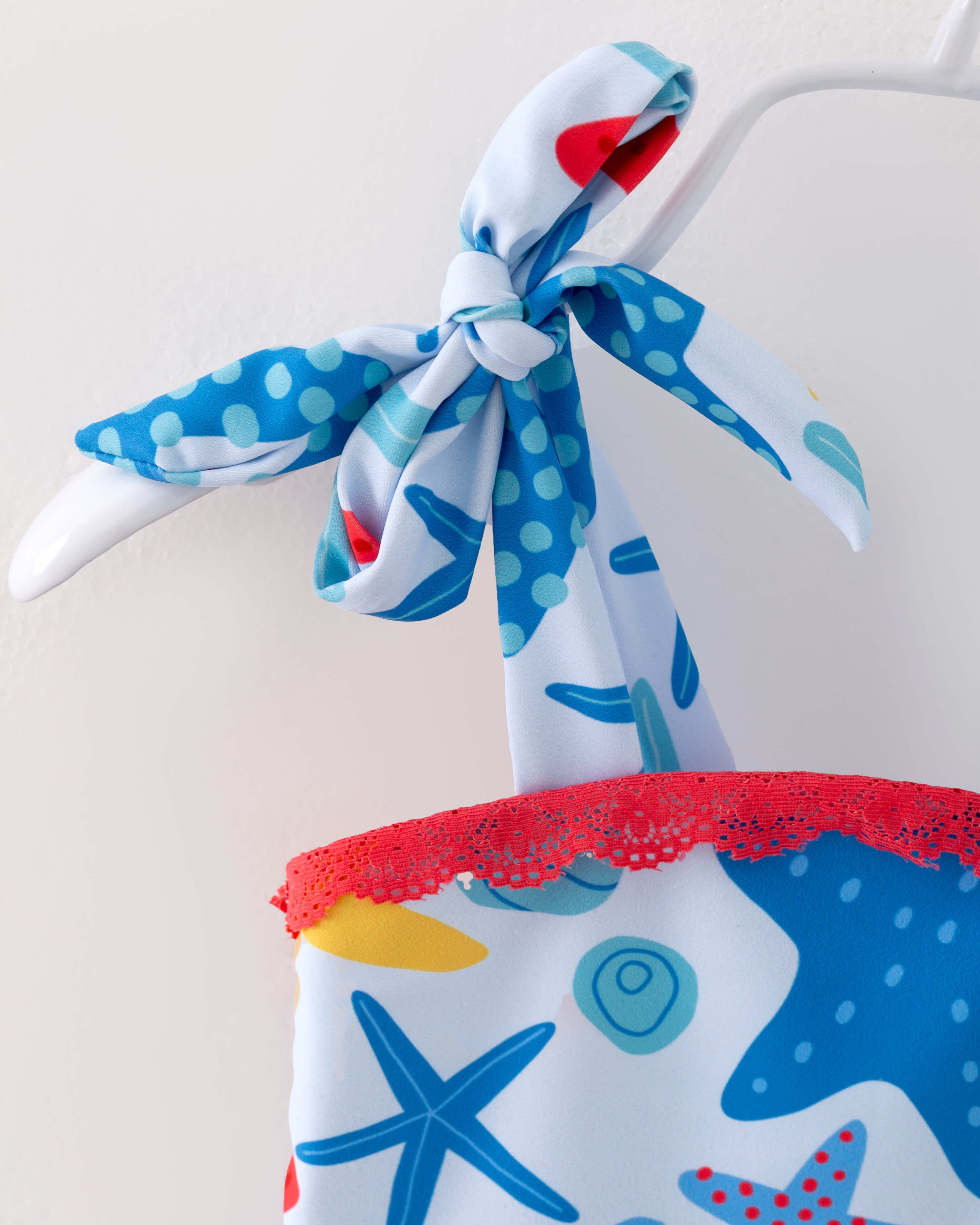 Girl Blue Starfish One Piece Swimsuit