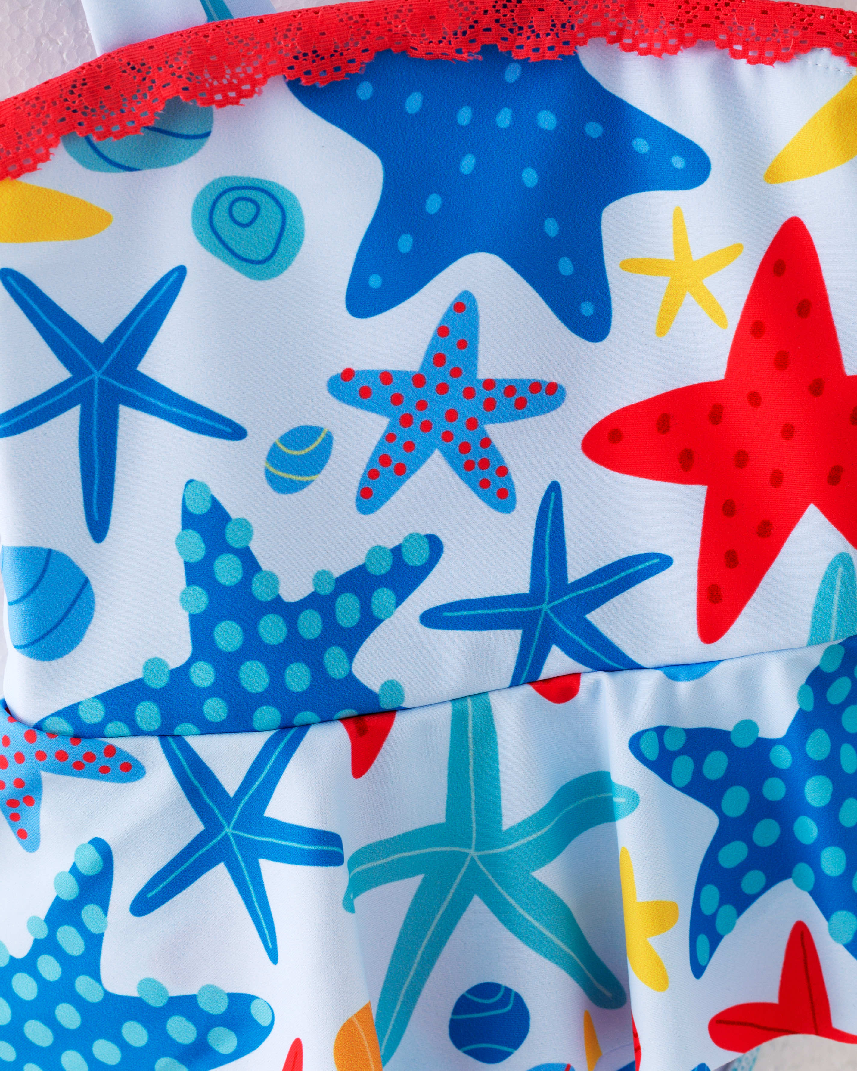 Girl Blue Starfish One Piece Swimsuit