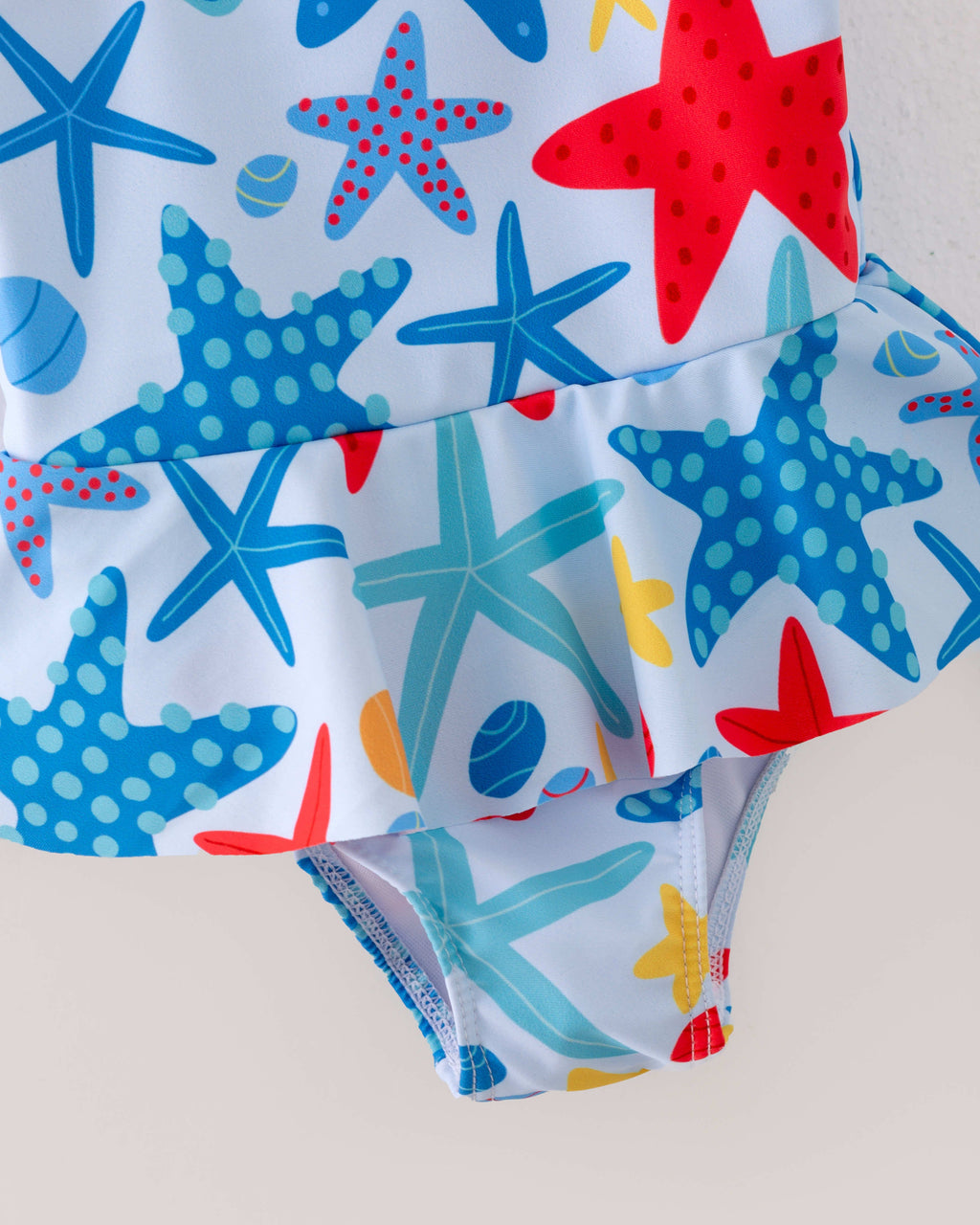 Girl Blue Starfish One Piece Swimsuit