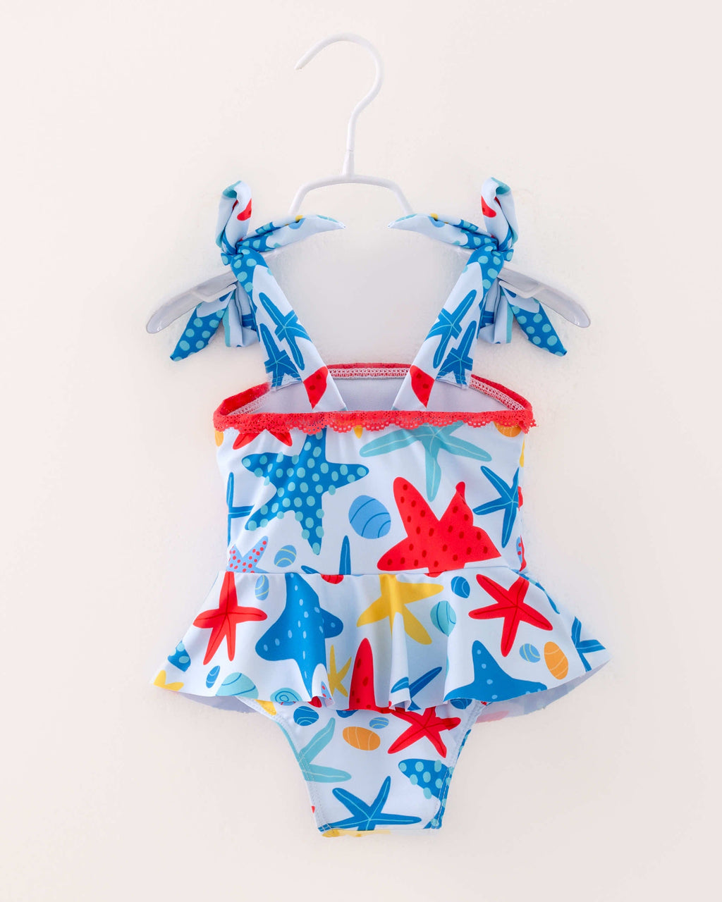 Girl Blue Starfish One Piece Swimsuit