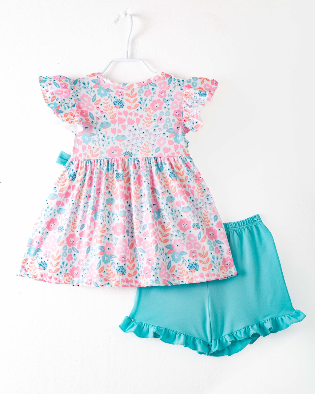 Floral Little Train Bunny Egg Carrot Ruffle Smocked Girl Short Set
