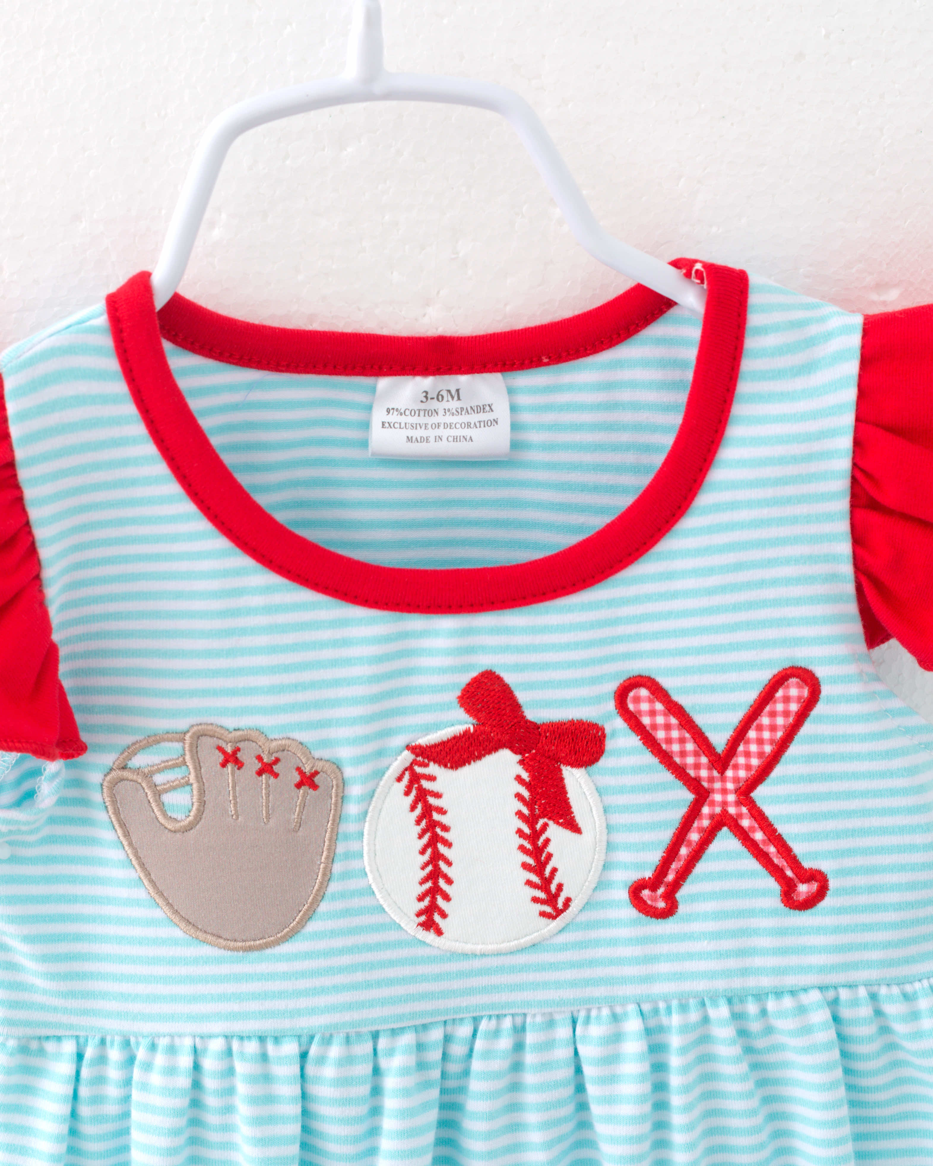 Baseball Ruffle Baby Girl Romper Jumpsuit