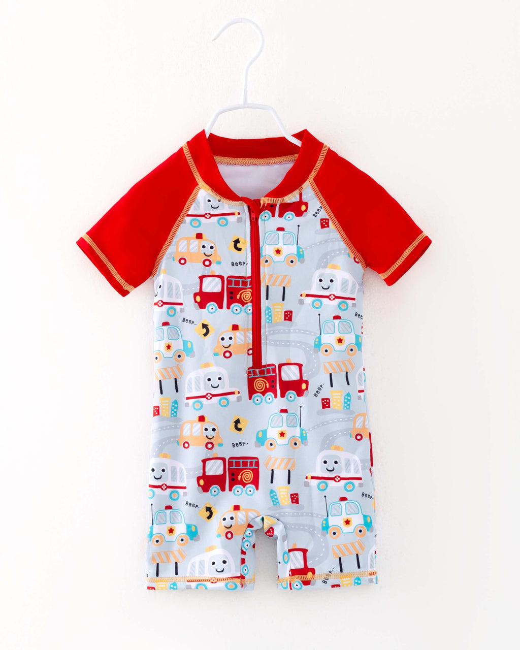 Toddler Baby Car Beep Boy One Piece Swimsuit