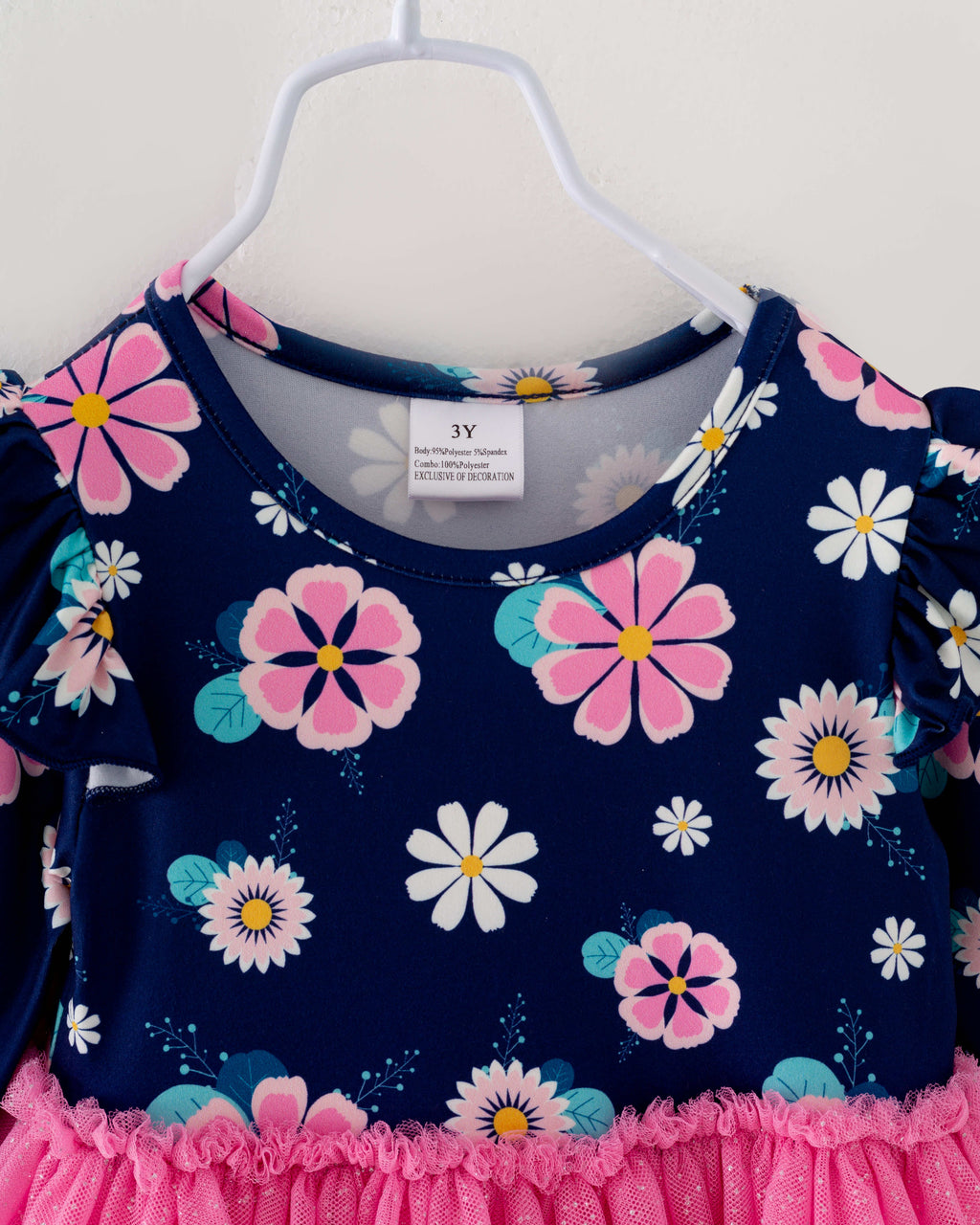 Pink Floral Ruffle Girl Tutu Dress