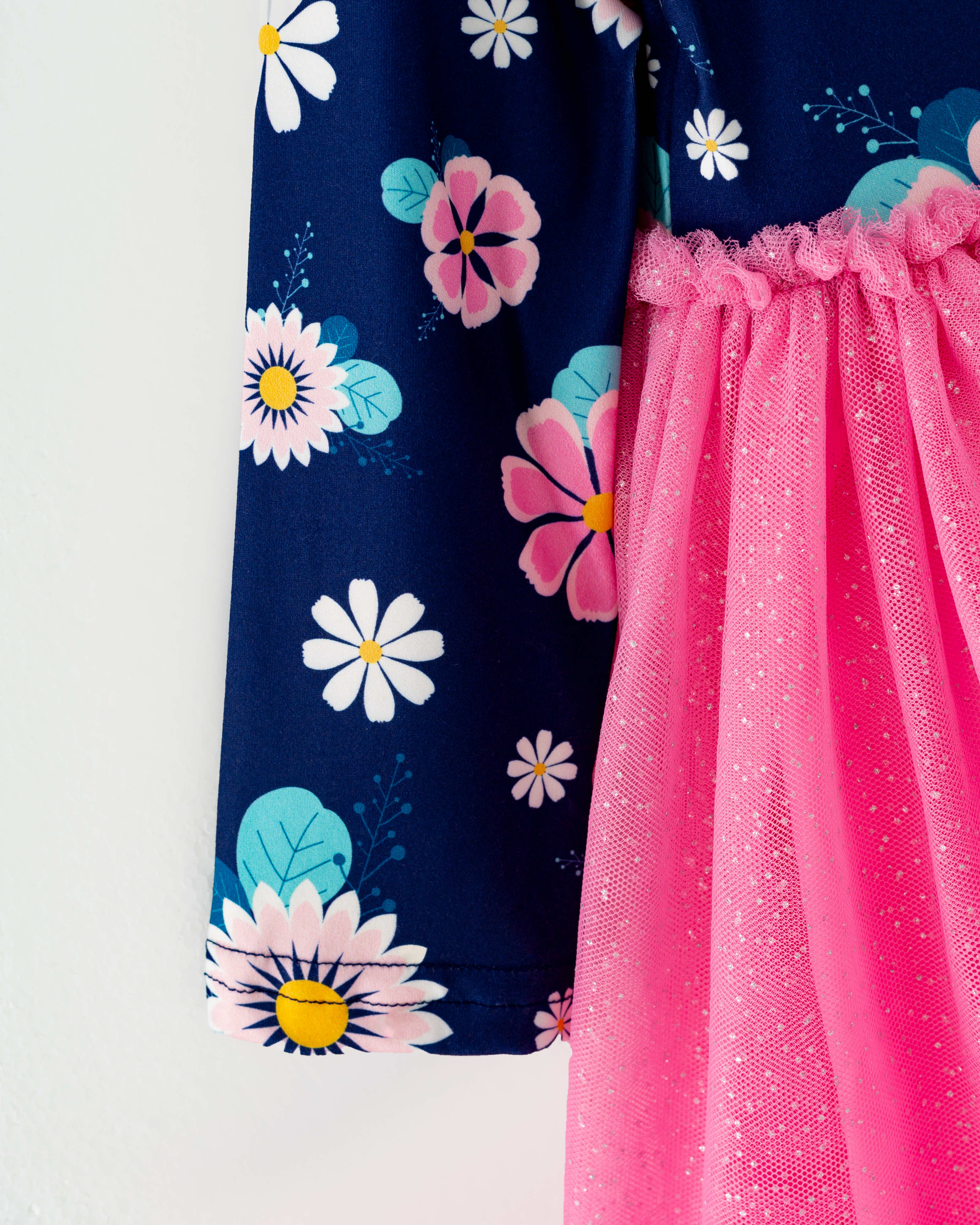 Pink Floral Ruffle Girl Tutu Dress