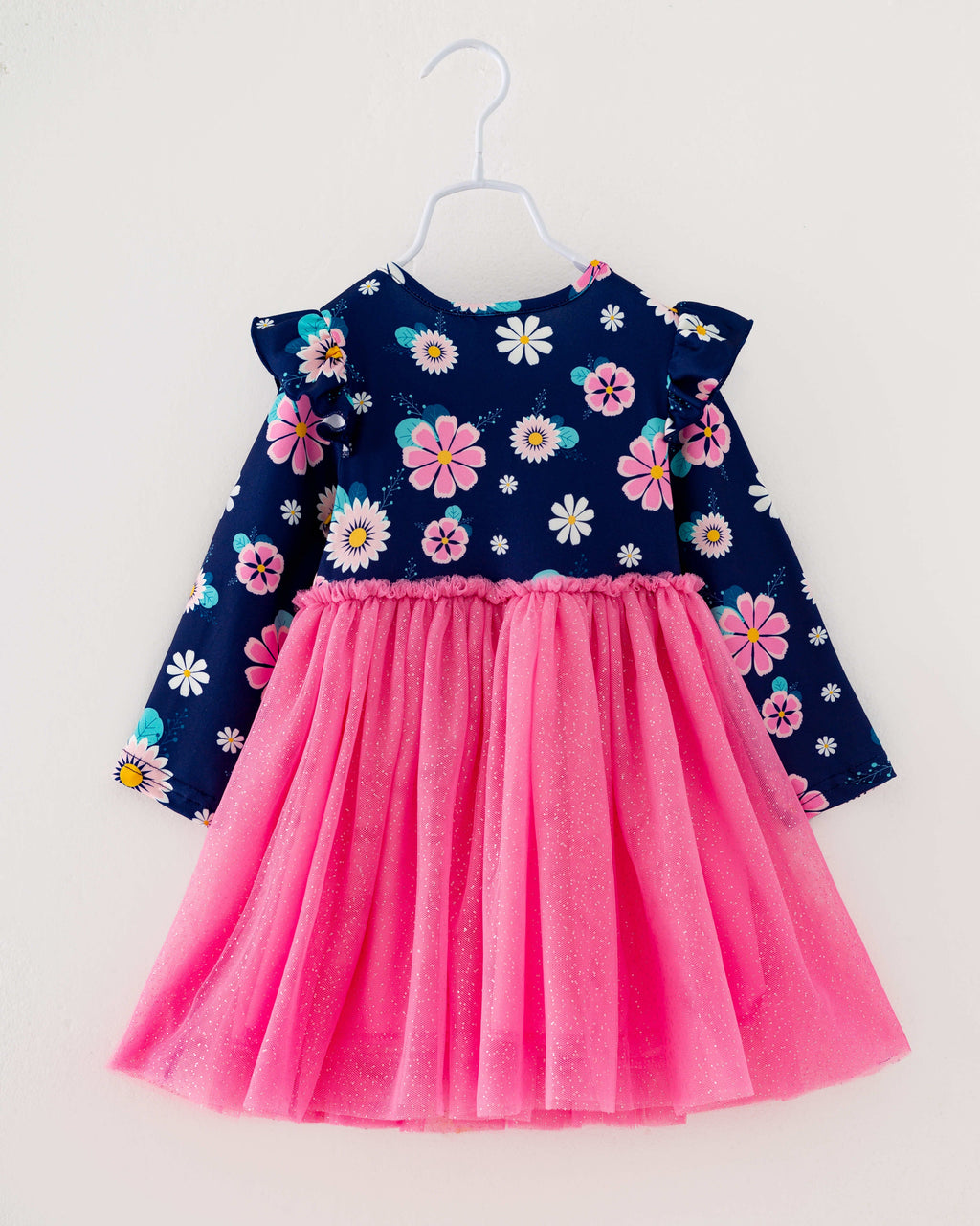 Pink Floral Ruffle Girl Tutu Dress