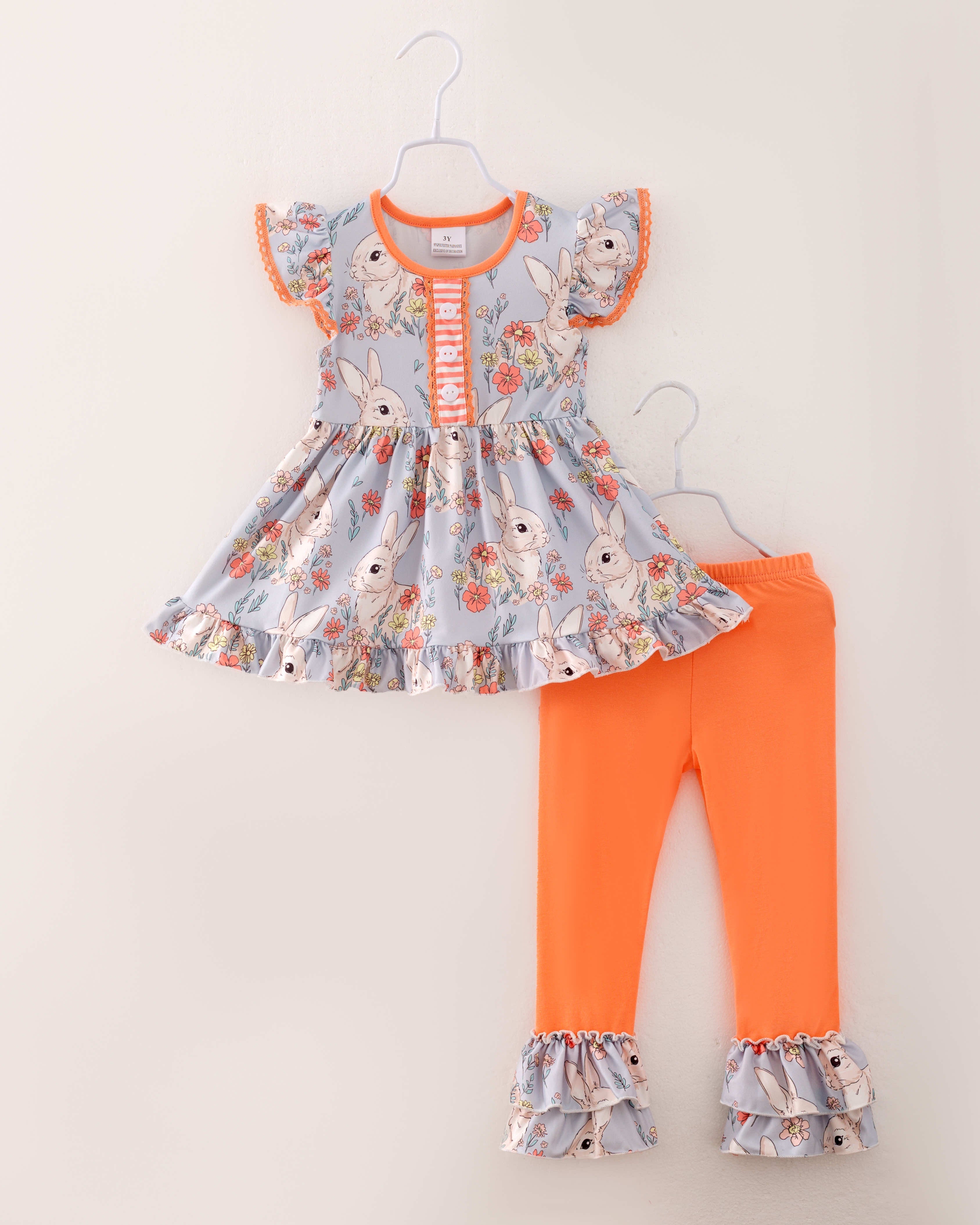Easter Bunny Ruffle Girl Outfit